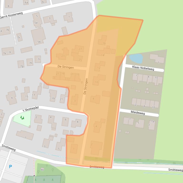 Kaart van postcodegebied 9162EX.