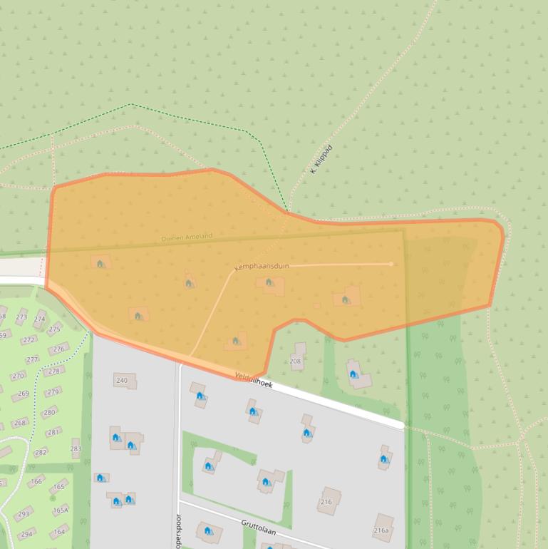 Kaart van postcodegebied 9162SH.