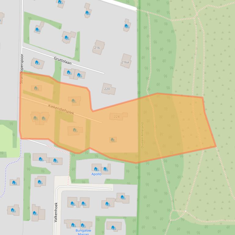 Kaart van postcodegebied 9162SK.
