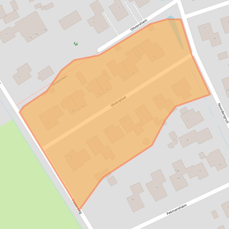 Kaart van postcodegebied 9163EC.