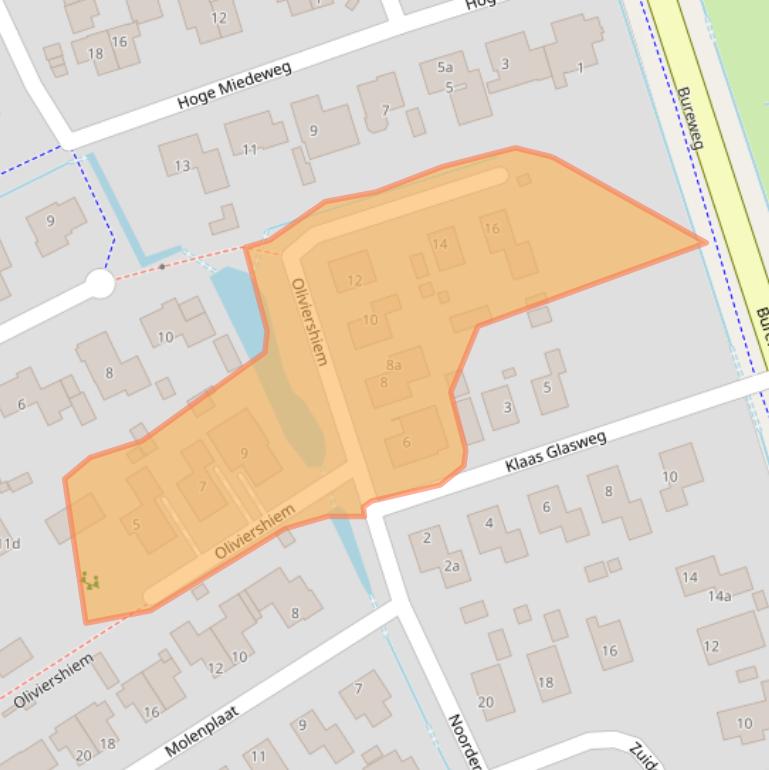 Kaart van postcodegebied 9163EG.