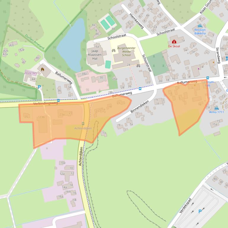 Kaart van postcodegebied 9163GA.