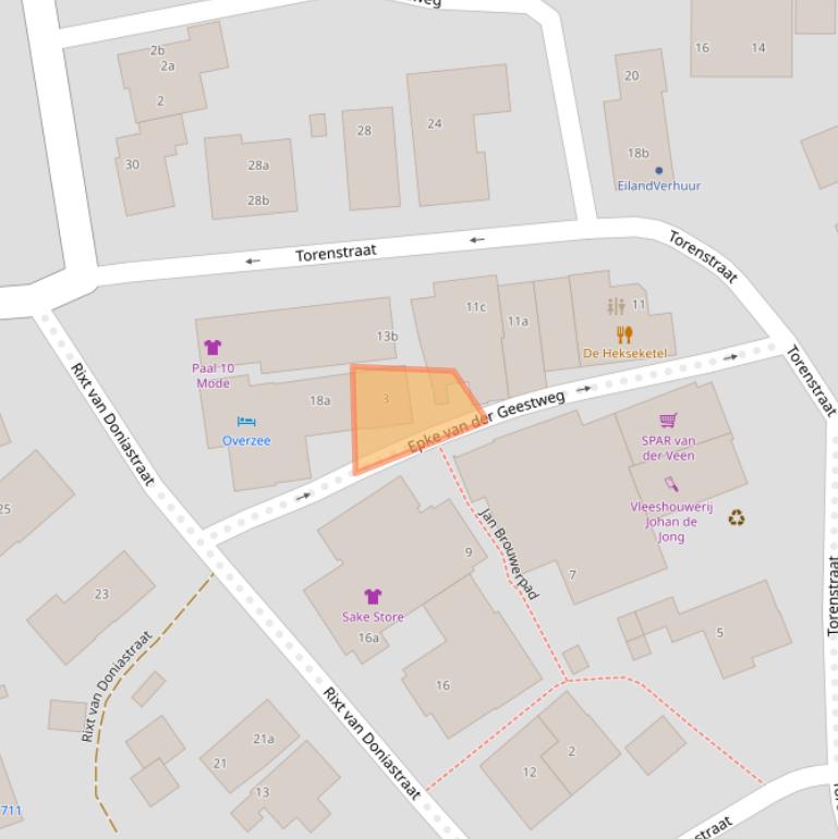 Kaart van postcodegebied 9163GD.