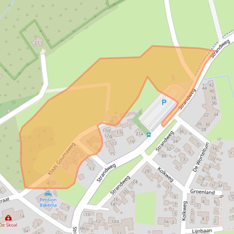 Kaart van postcodegebied 9163GJ.