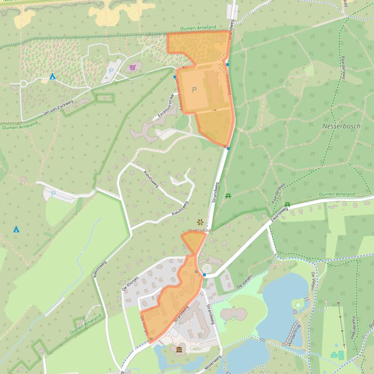 Kaart van postcodegebied 9163GL.