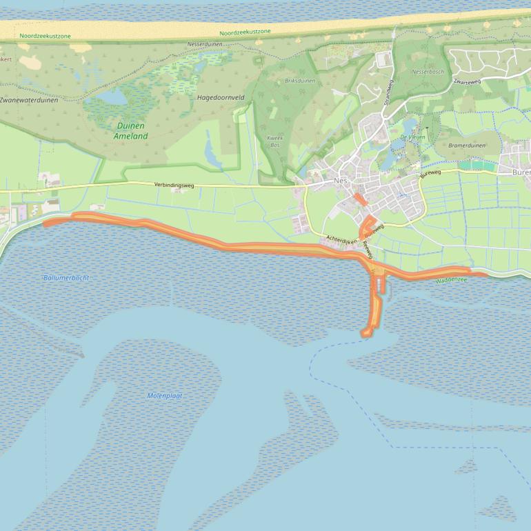 Kaart van postcodegebied 9163GV.