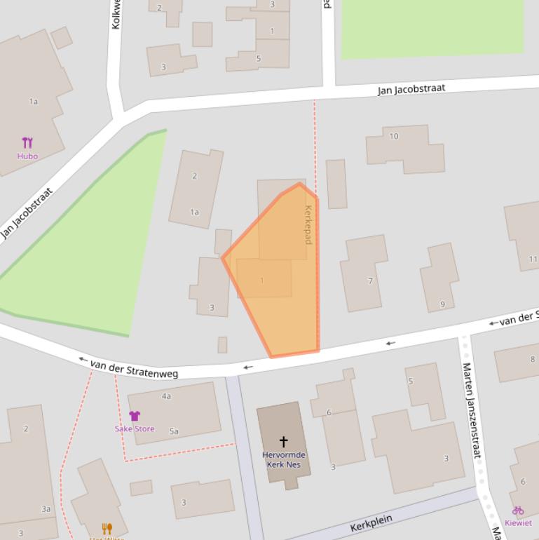 Kaart van postcodegebied 9163HH.