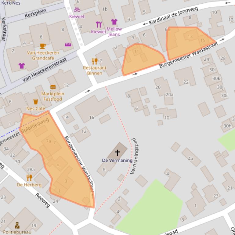 Kaart van postcodegebied 9163JB.