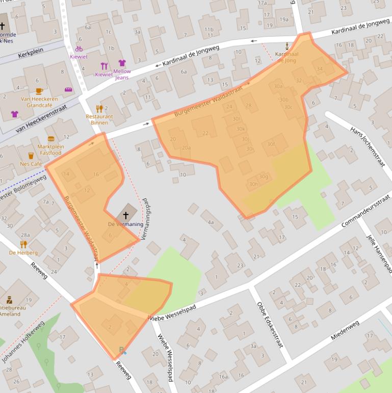 Kaart van postcodegebied 9163JC.