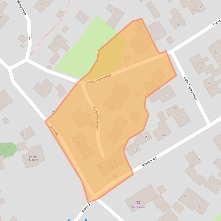 Kaart van postcodegebied 9163JE.