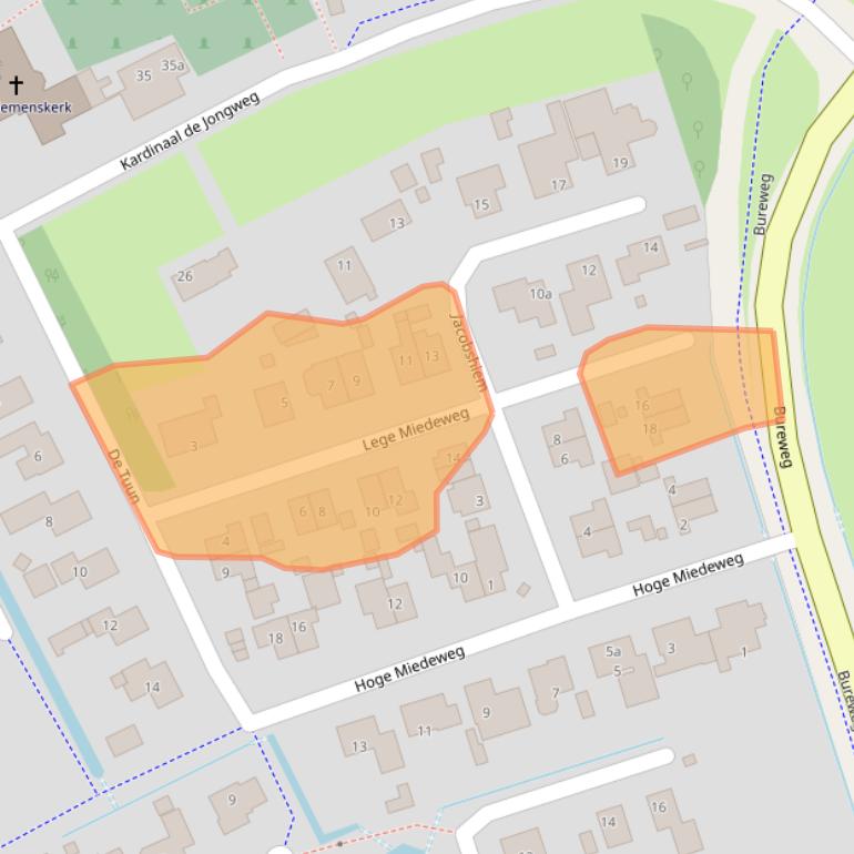Kaart van postcodegebied 9163JR.