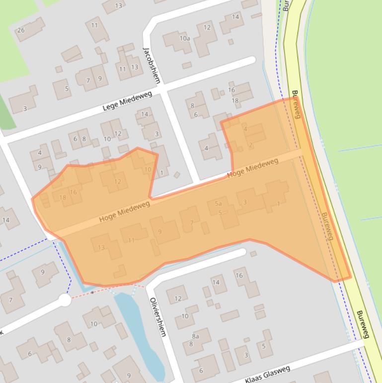 Kaart van postcodegebied 9163JS.