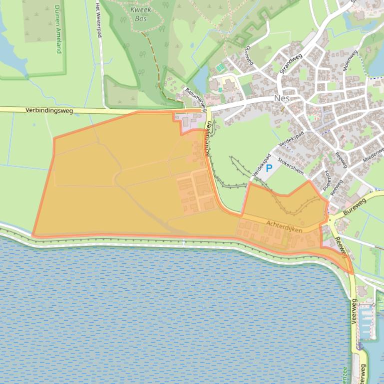 Kaart van postcodegebied 9163JV.