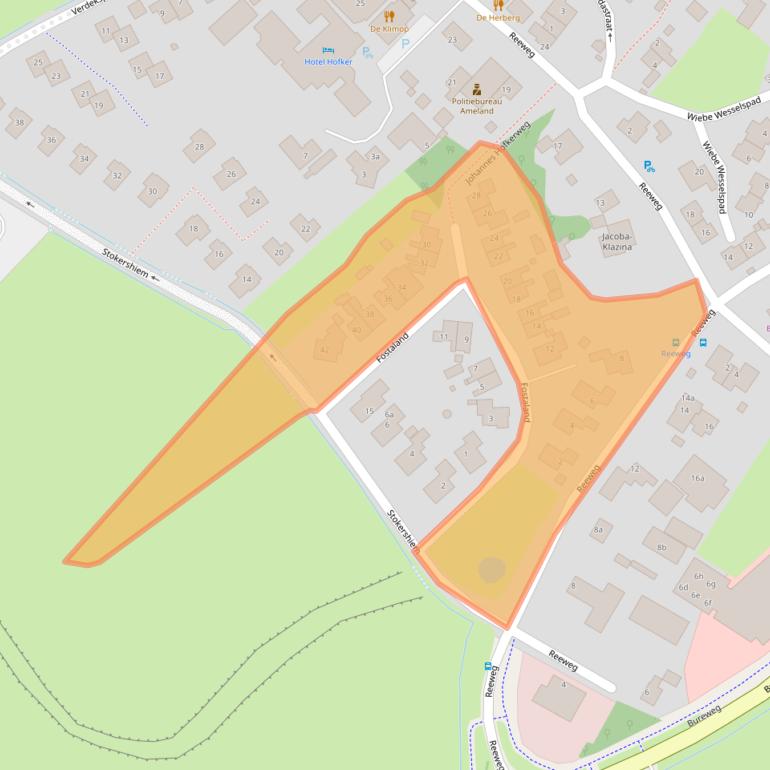 Kaart van postcodegebied 9163JZ.