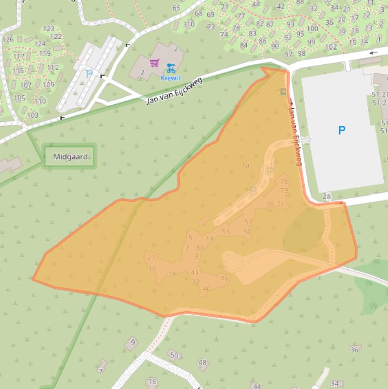 Kaart van postcodegebied 9163KN.