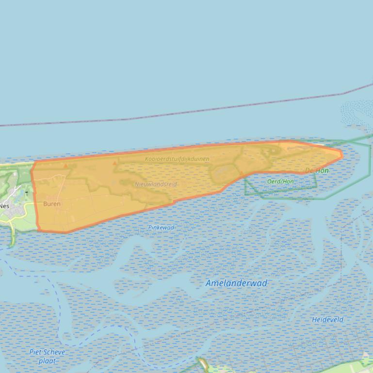 Kaart van postcodegebied 9164.