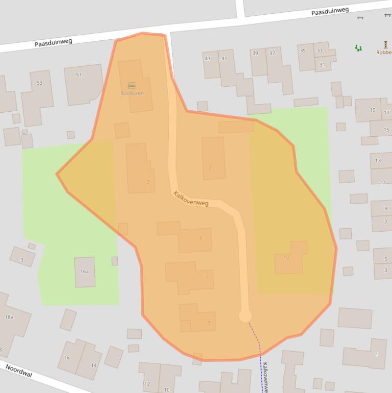 Kaart van postcodegebied 9164JB.