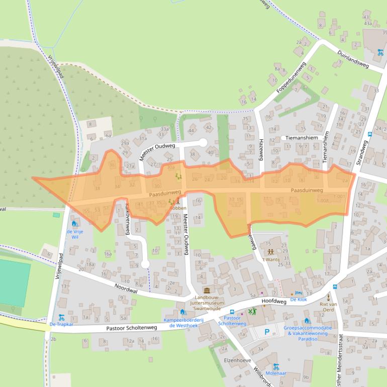 Kaart van postcodegebied 9164KD.