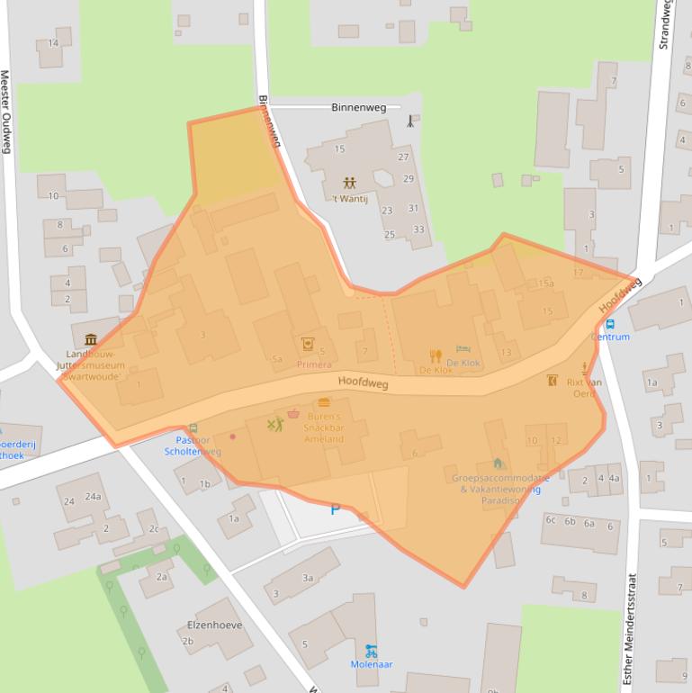 Kaart van postcodegebied 9164KL.