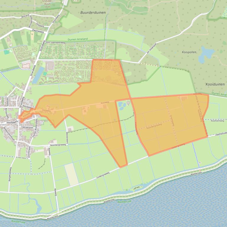 Kaart van postcodegebied 9164KM.