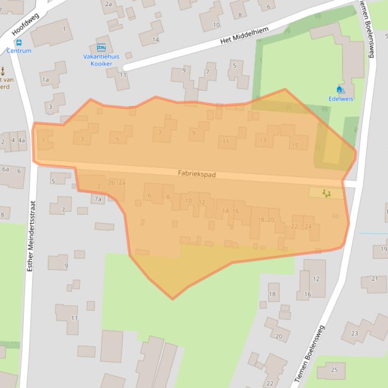 Kaart van postcodegebied 9164KR.