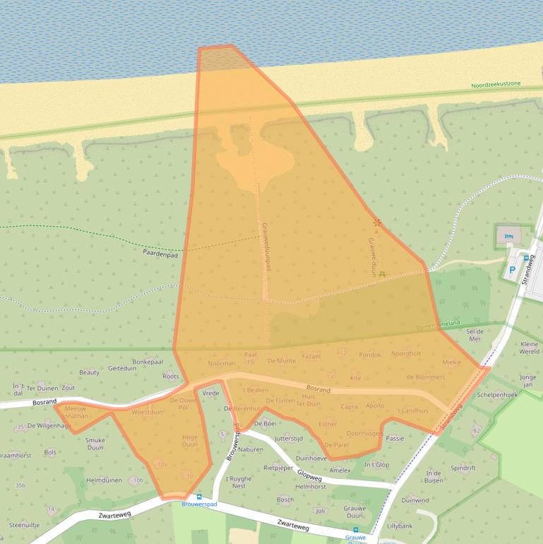 Kaart van postcodegebied 9164LC.