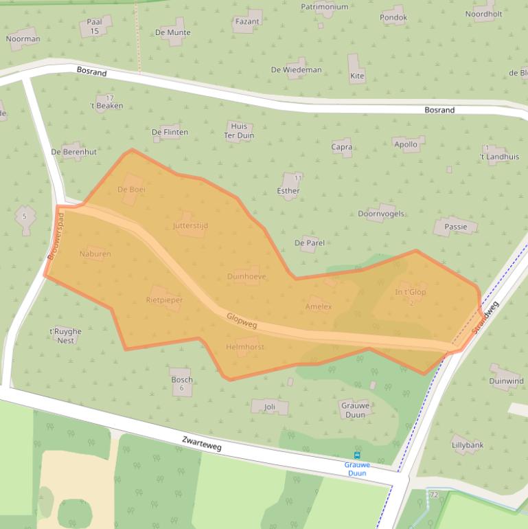 Kaart van postcodegebied 9164LP.