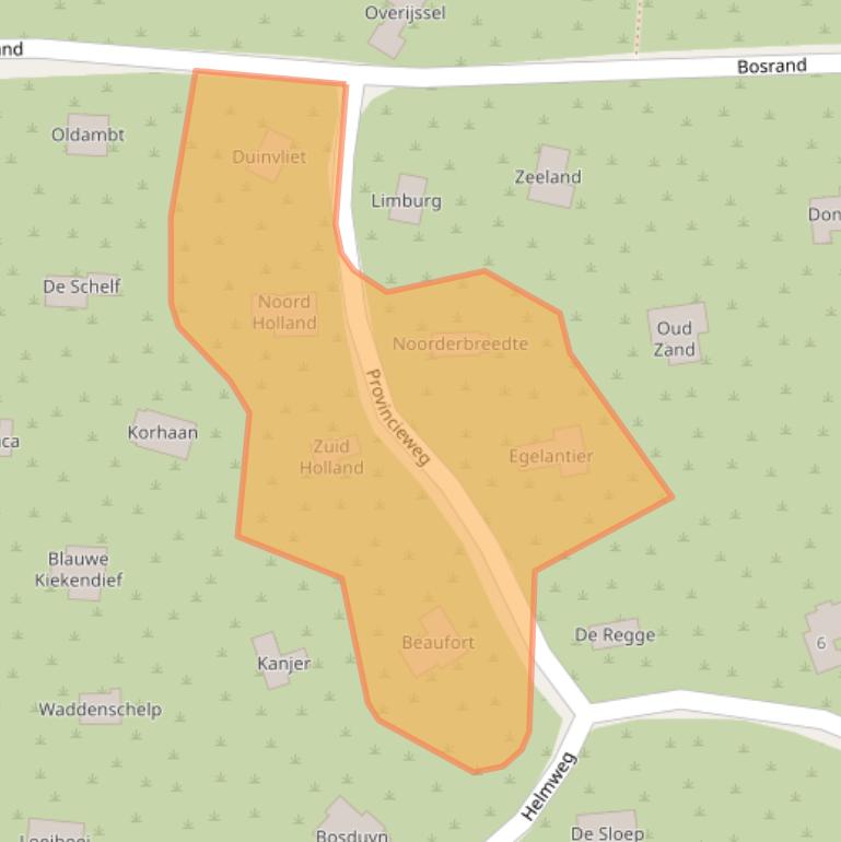 Kaart van postcodegebied 9164LT.