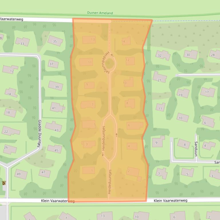 Kaart van postcodegebied 9164ML.