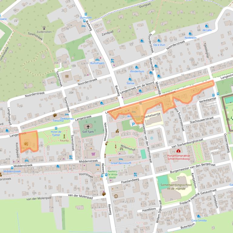 Kaart van postcodegebied 9166LA.