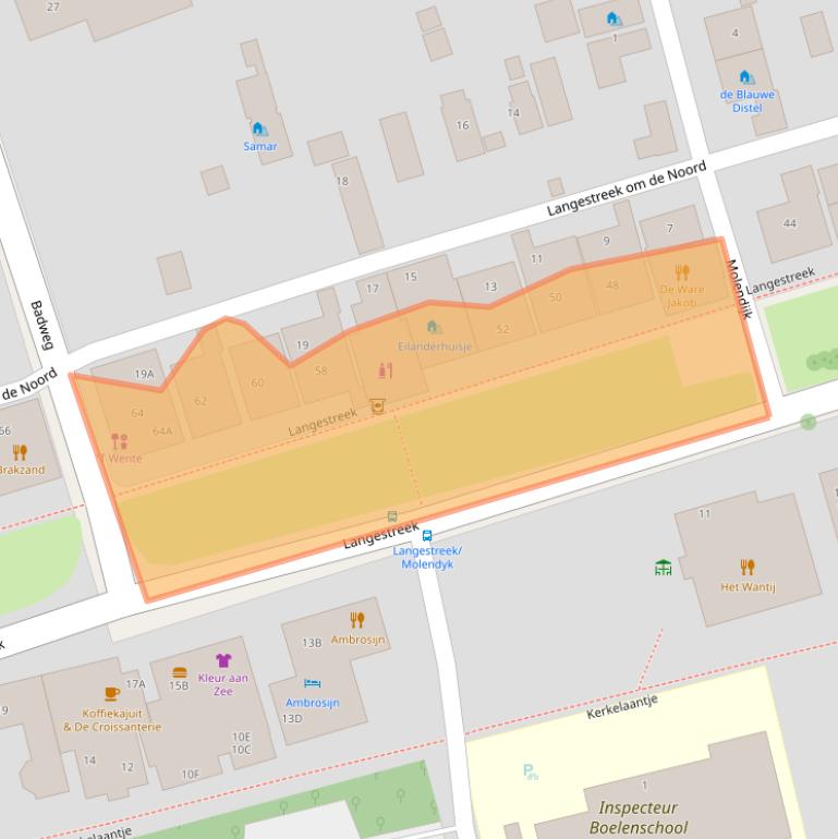 Kaart van postcodegebied 9166LD.