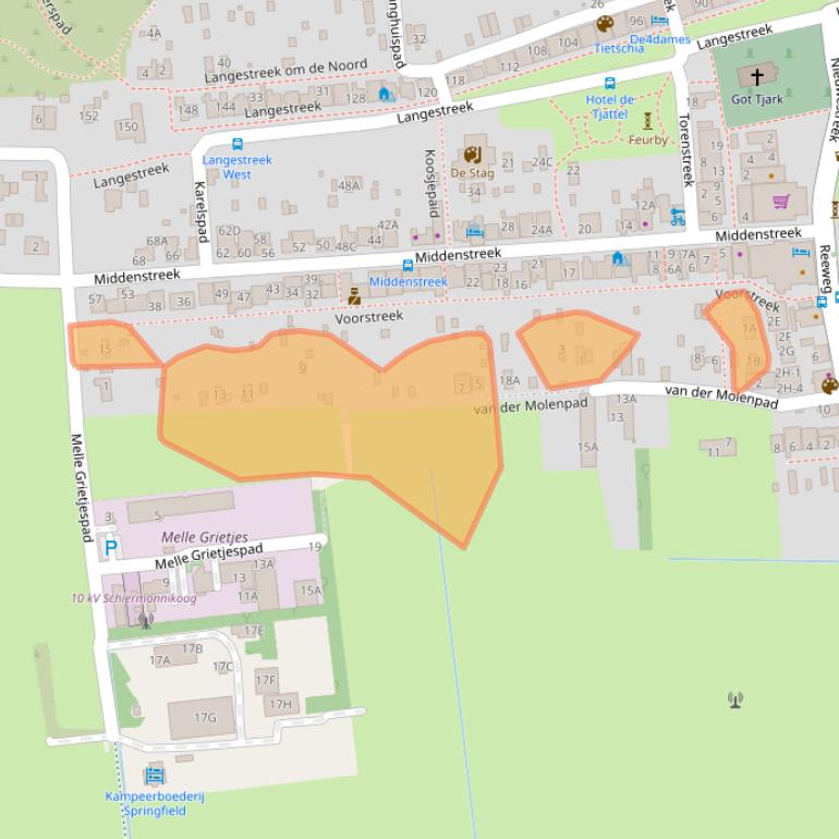 Kaart van postcodegebied 9166LV.