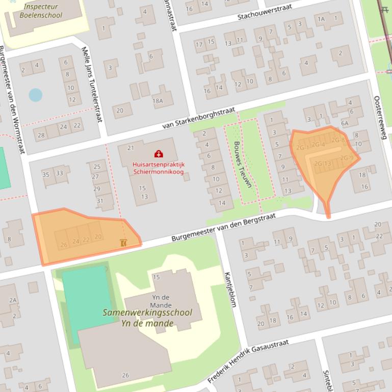 Kaart van postcodegebied 9166PT.