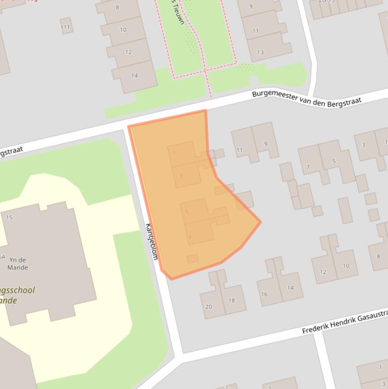 Kaart van postcodegebied 9166RC.