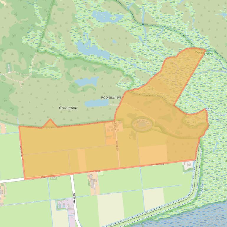 Kaart van postcodegebied 9166SB.