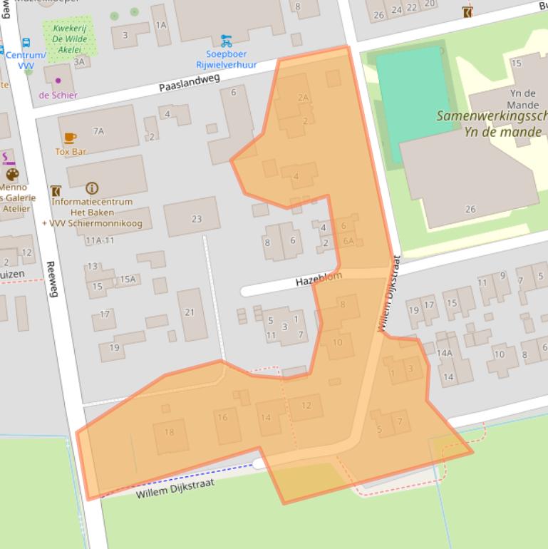 Kaart van postcodegebied 9166SG.