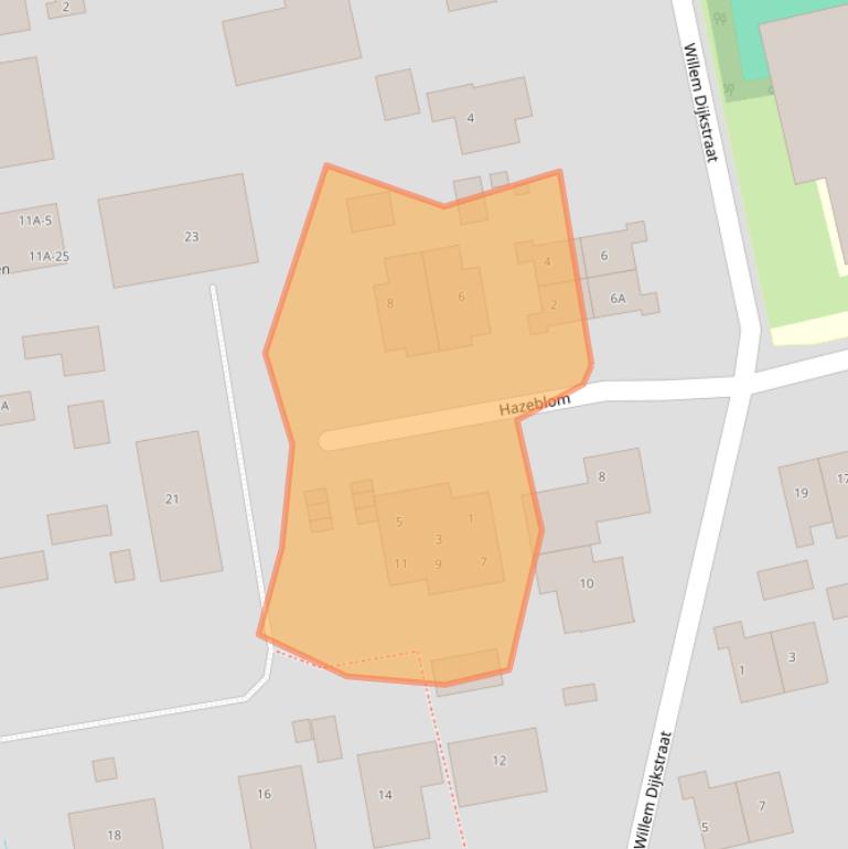Kaart van postcodegebied 9166SK.