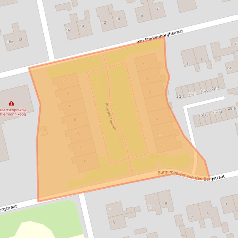 Kaart van postcodegebied 9166TA.