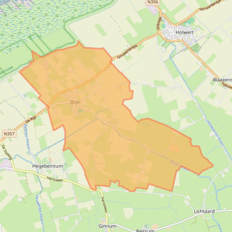 Kaart van postcodegebied 9171.