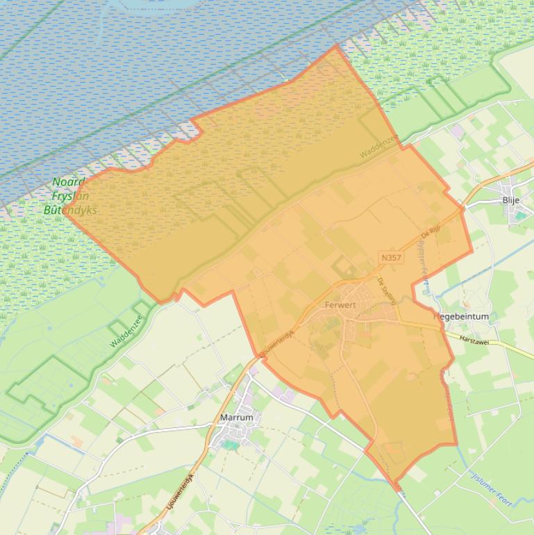 Kaart van postcodegebied 9172.