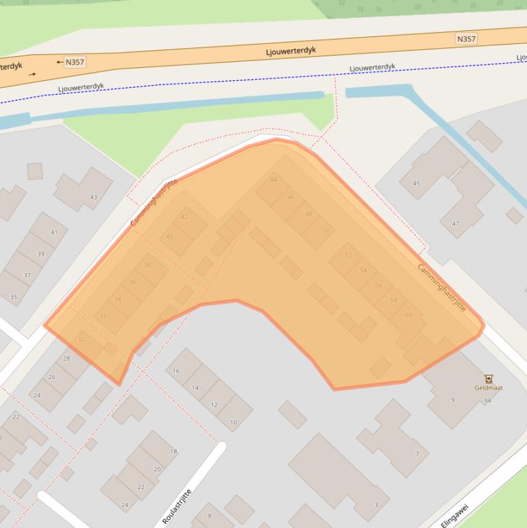 Kaart van postcodegebied 9172NG.