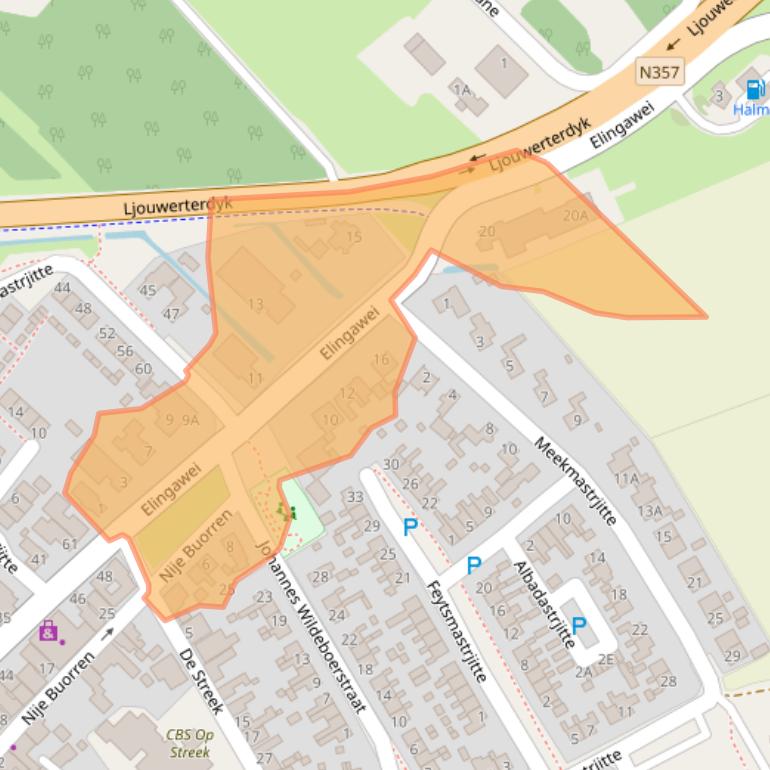 Kaart van postcodegebied 9172NH.