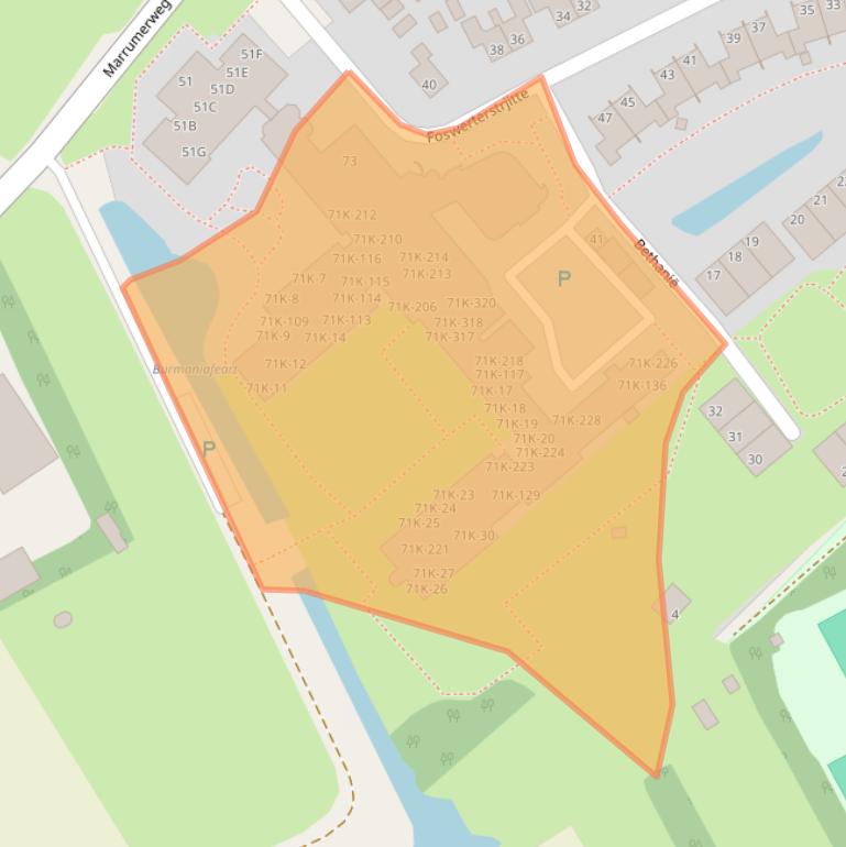 Kaart van postcodegebied 9172PS.