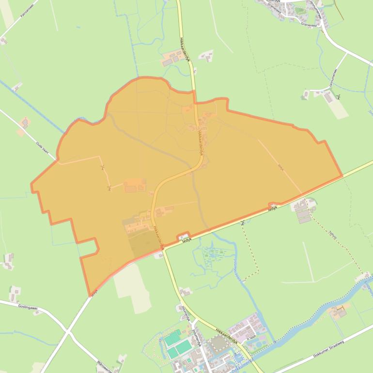 Kaartafbeelding, ingezoomd op postcodegebied 9177.