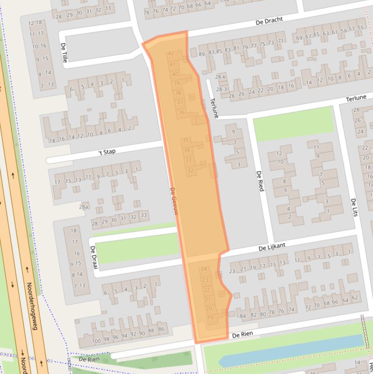 Kaart van postcodegebied 9201AE.