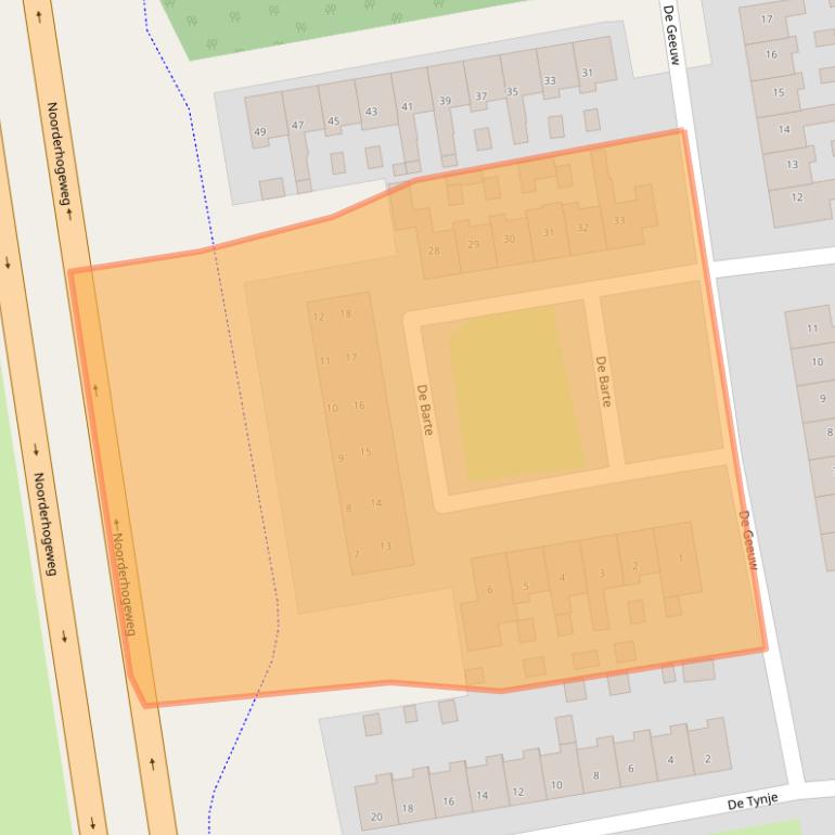 Kaart van postcodegebied 9201AW.