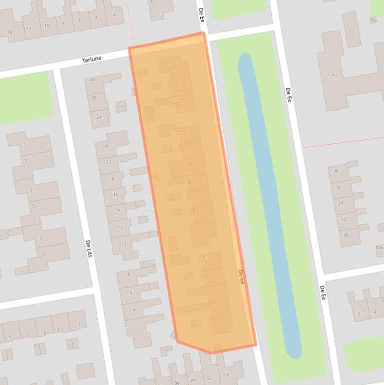 Kaart van postcodegebied 9201BE.