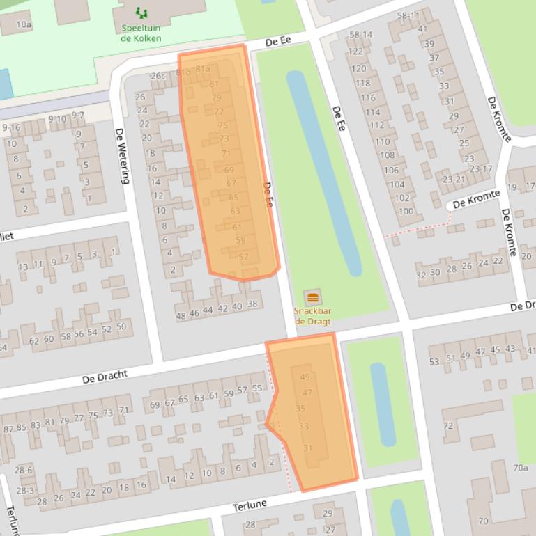 Kaart van postcodegebied 9201BG.