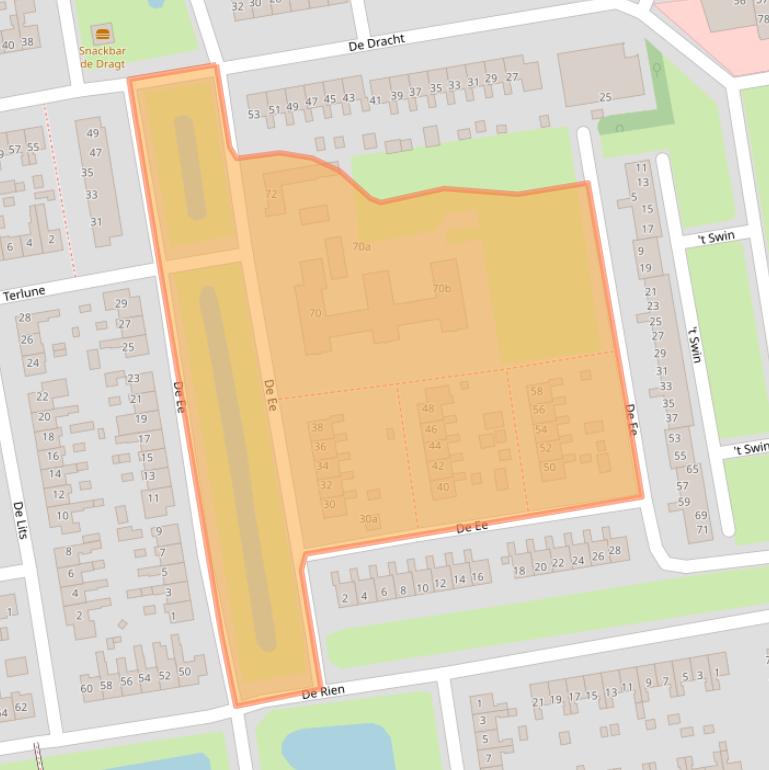 Kaart van postcodegebied 9201BJ.