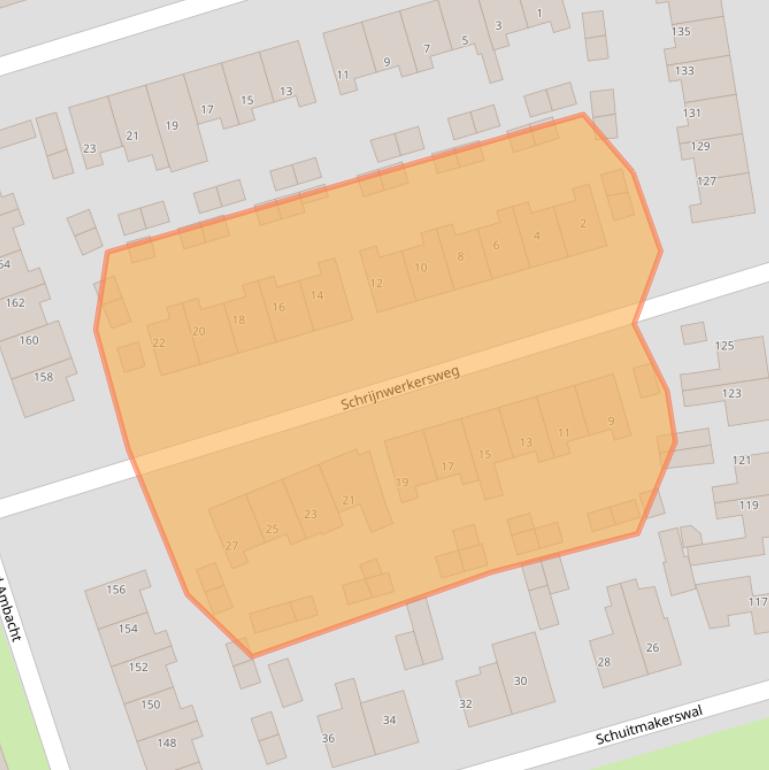 Kaart van postcodegebied 9201CZ.